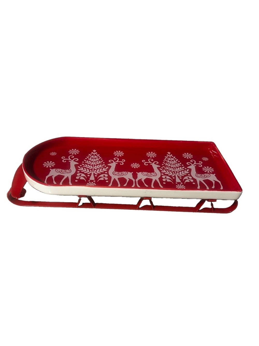Red Reindeer Serving Tray - Holiday Home Accent
Ceramic
